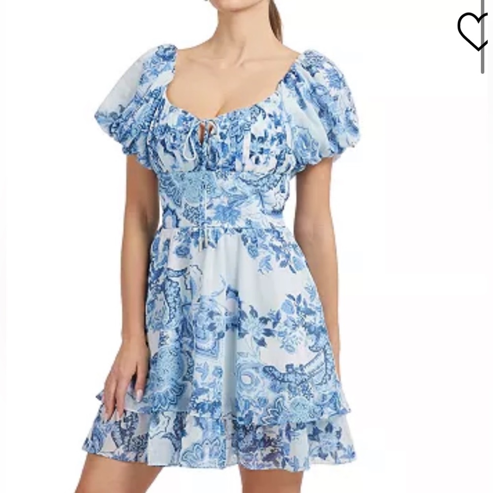 GUESS dress blue and white
